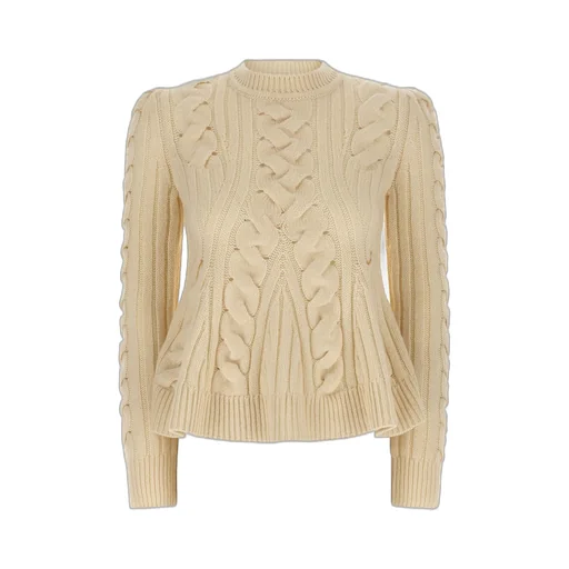 Peplum Cable-Knit Jumper