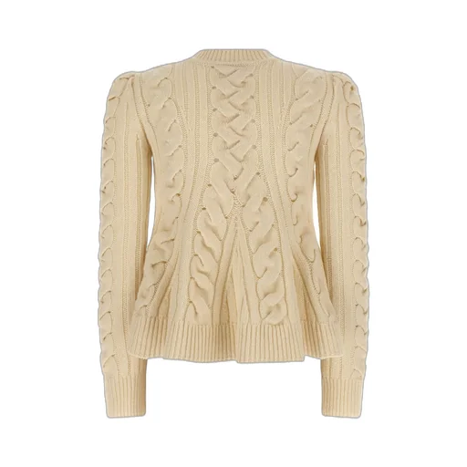 Peplum Cable-Knit Jumper