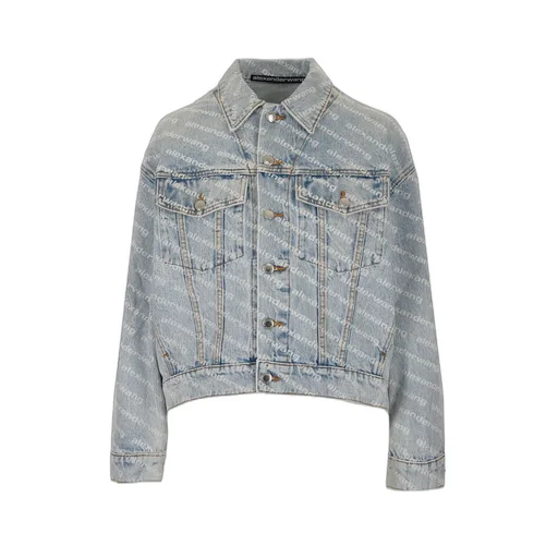 Allover Logo Printed Denim Jacket