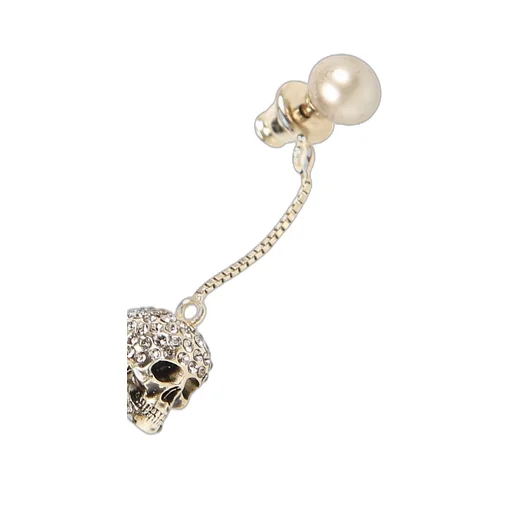 Pave Skull Chain Earrings
