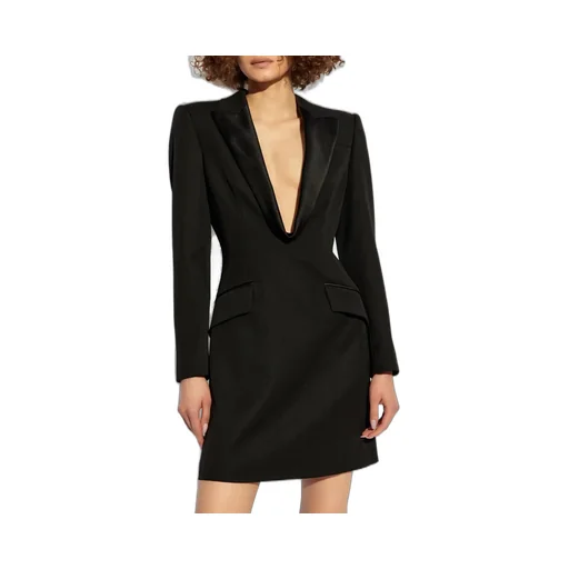 Long-Sleeved Lapel Dress