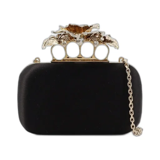 Carnation Knuckle Embellished Clutch Bag