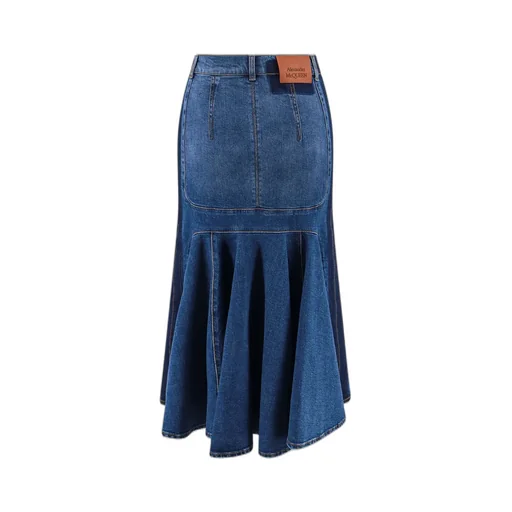 Front Slit Denim Skirt