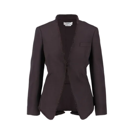 Frayed-Edge Fitted Blazer