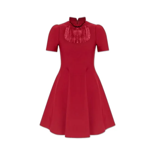 Lace-Panelled Flared Mini Dress