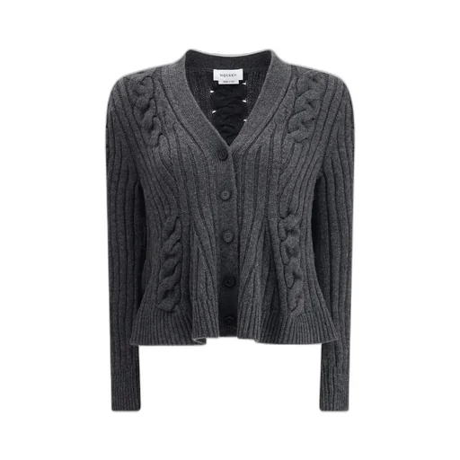 Braided Knitted Peplum Cardigan