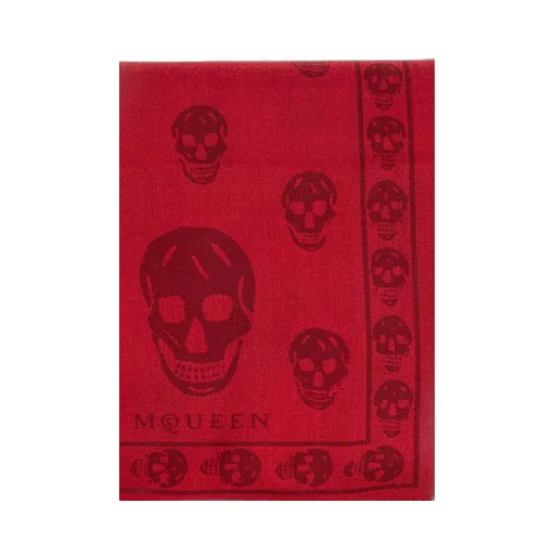 Skull Printed Fringed Edge Scarf