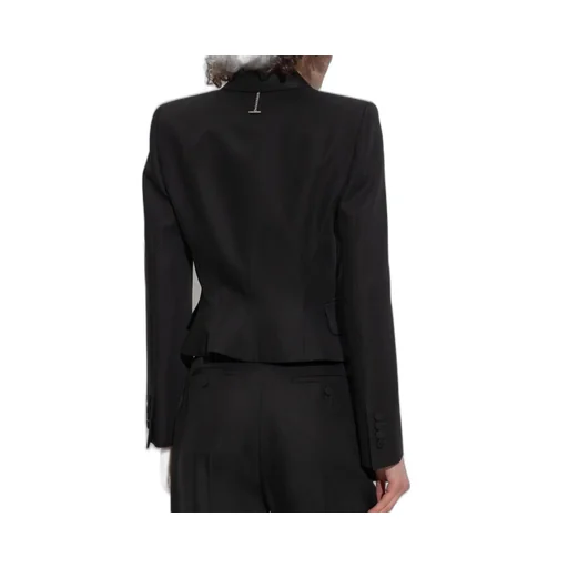 Flap-Pocketed Double-Breasted Blazer