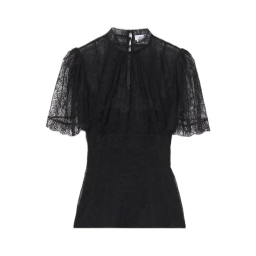 High-Neck Floral Lace Top