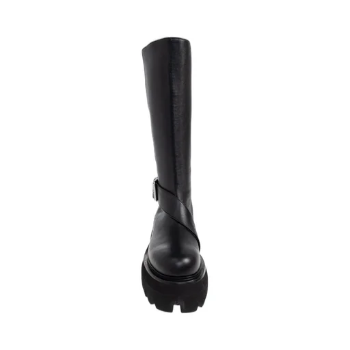 Sofa Knee-High Buckle Platform Boots