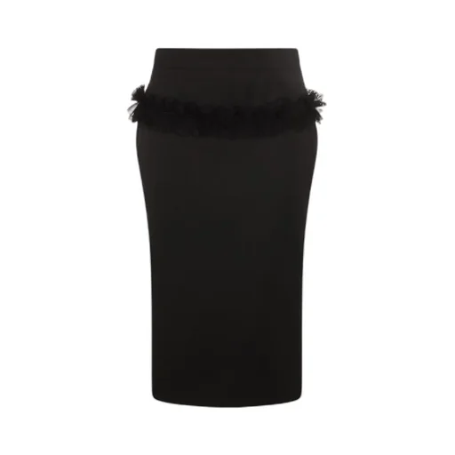 Slashed Buttoned Pencil Skirt