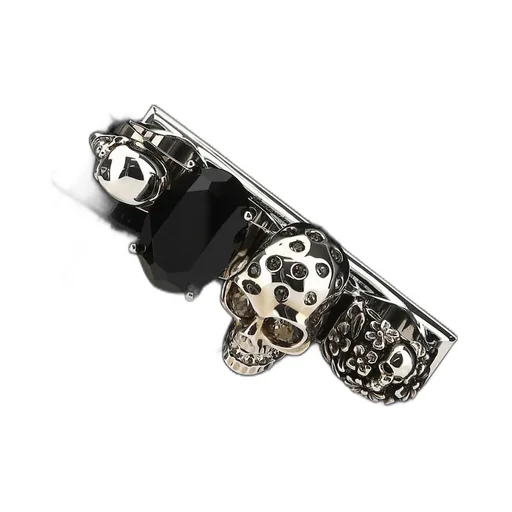 Jewelled Skull Embossed Shoulder Bag