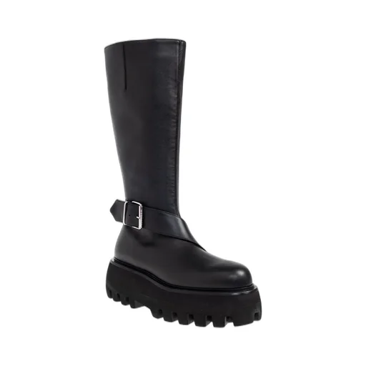 Sofa Knee-High Buckle Platform Boots