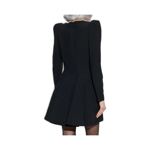 Puff-Sleeved Flared Mini Dress
