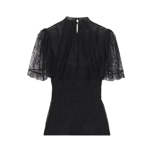 High-Neck Floral Lace Top