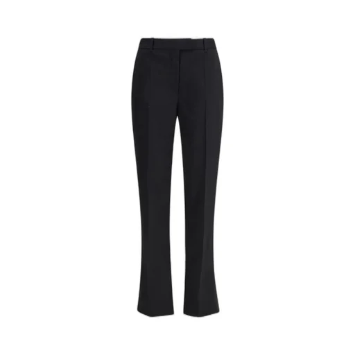 Straight-Leg Pleated Trousers
