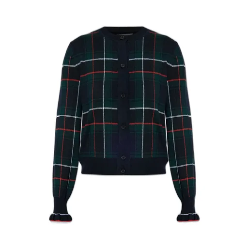Tartan Buttoned Cardigan