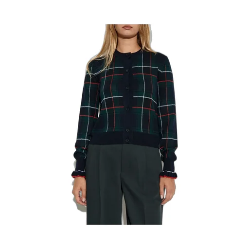Tartan Buttoned Cardigan