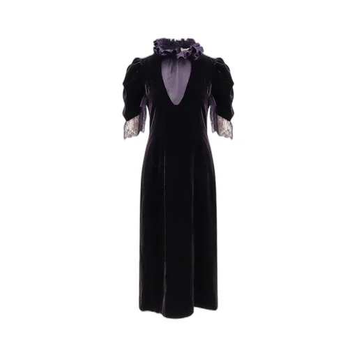 Ruffled Velvet Dress