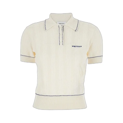 Logo Embroidered Knitted Polo Shirt