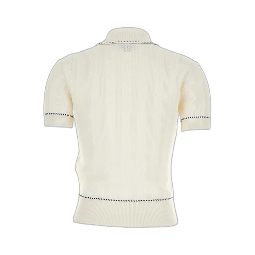Logo Embroidered Knitted Polo Shirt