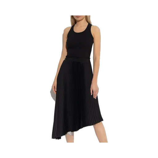 Pleated Asymmetric Sleeveless Dress