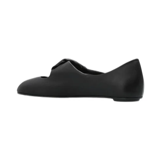 Twist-Detailed Round-Toe Ballet Flats