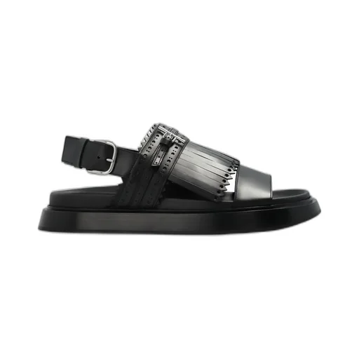 T-Bar Fringed-Detail Sandals
