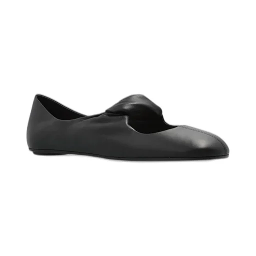 Twist-Detailed Round-Toe Ballet Flats