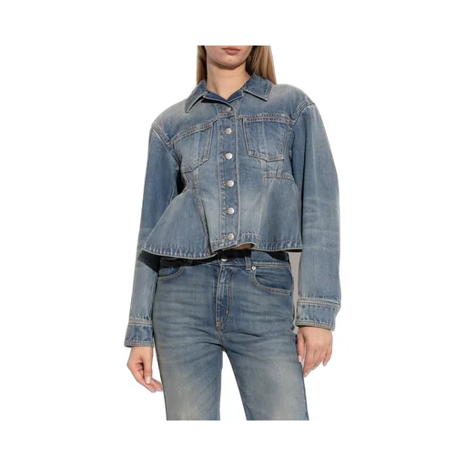 Stonewashed Denim Peplum Jacket
