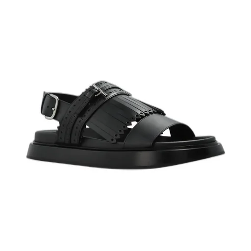 T-Bar Fringed-Detail Sandals