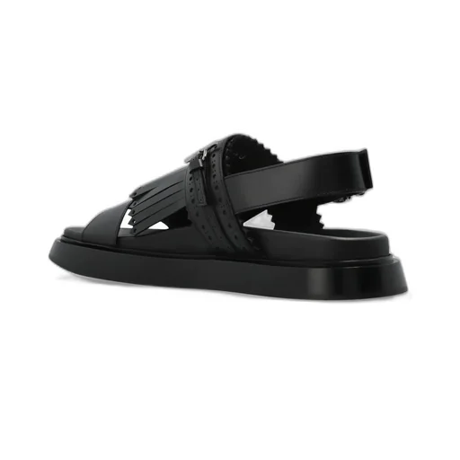 T-Bar Fringed-Detail Sandals