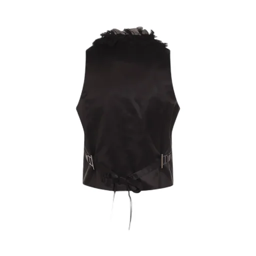 Double Breasted Fringed Vest