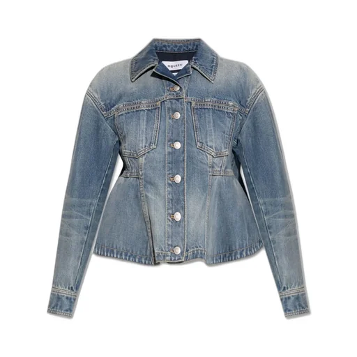 Stonewashed Denim Peplum Jacket