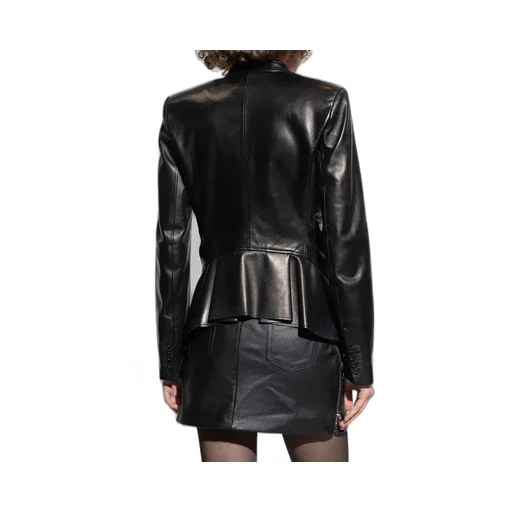 Peplum Tailored Leather Jacket