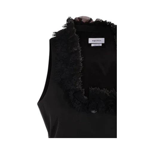 Double Breasted Fringed Vest