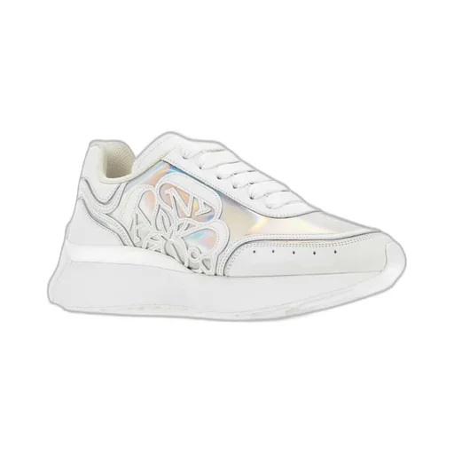 Holographic-Effect Lace-Up Sneakers