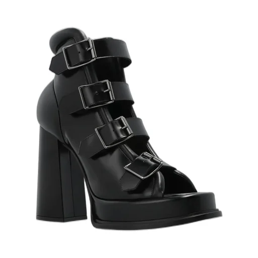 Caged Buckle Strap Sandals