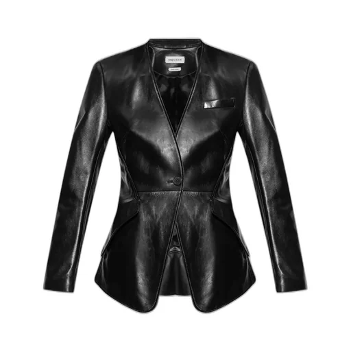 Peplum Tailored Leather Jacket