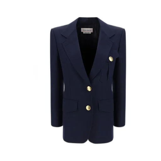 Flap-Pocketed Single-Breasted Blazer