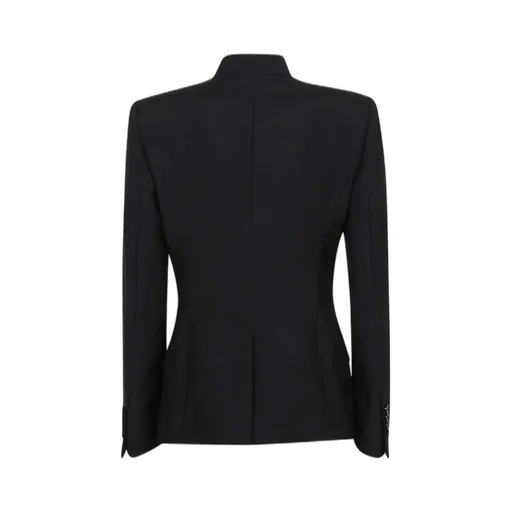 Fitted-Waist Buttoned Jacket