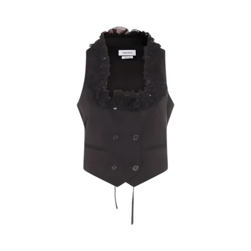 Double Breasted Fringed Vest