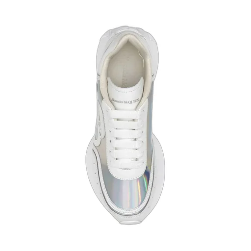 Holographic-Effect Lace-Up Sneakers