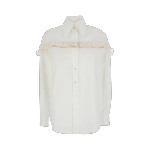 Slashed Creponne Detail Oversized Shirt