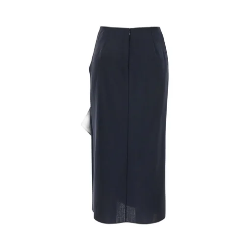 Asymmetric Gathered Midi Skirt