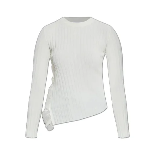 Ribbed-Knit Asymmetric Top