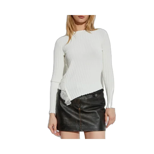 Ribbed-Knit Asymmetric Top