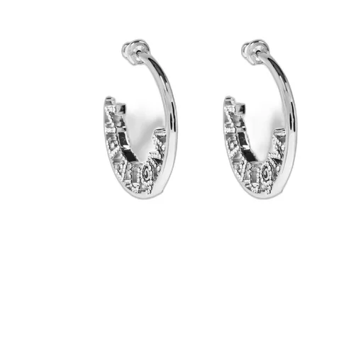 Logo Embellished Hoop Earrings