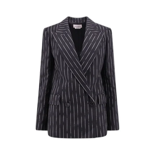 Double-Breasted Striped Blazer