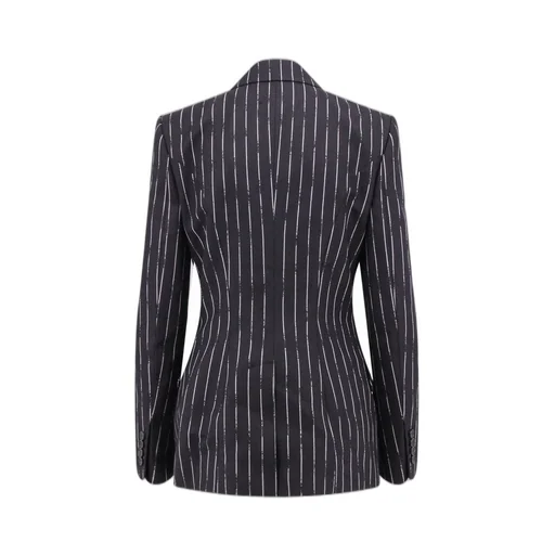 Double-Breasted Striped Blazer